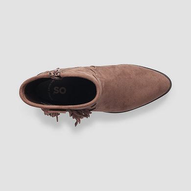SO® Fiddlle Western Juniors' Fringe Ankle Boots