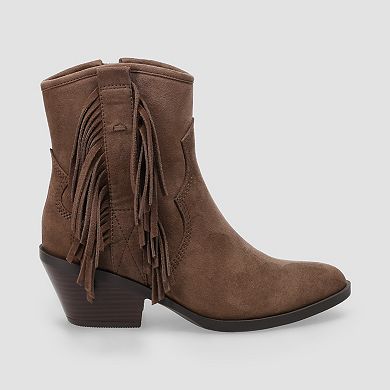 SO® Fiddlle Western Juniors' Fringe Ankle Boots