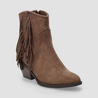 SO® Fiddlle Western Juniors' Fringe Ankle Boots