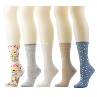Sonoma Goods For Life® 5-Pack Crew Floral & Striped Socks