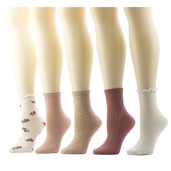 Sonoma Goods For Life® 5-Pack Ankle Floral Socks with Lettuce Edge