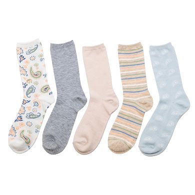 Women's Sonoma Goods For Life® 5-Pack Crew Paisley Multi Socks