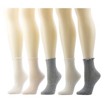 Sonoma Goods For Life® 5-Pack Ankle Texture Socks with Lettuce Edge