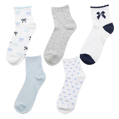 Sonoma Goods For Life® 5-Pack Ankle Bow Socks