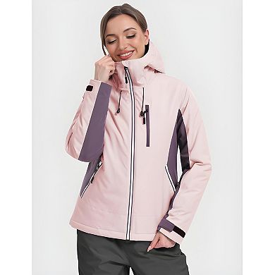 Hooded Windproof Snow Jacket with Insulation for Women