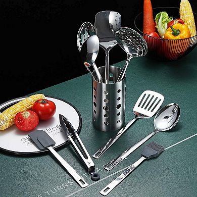 13-Piece Stainless Steel Cooking Utensil Set, Non-Stick, Heat Resistant, Dishwasher Safe