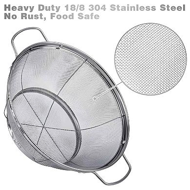3 Pack Stainless Steel Colander Set with Handles Mesh Strainer Baskets