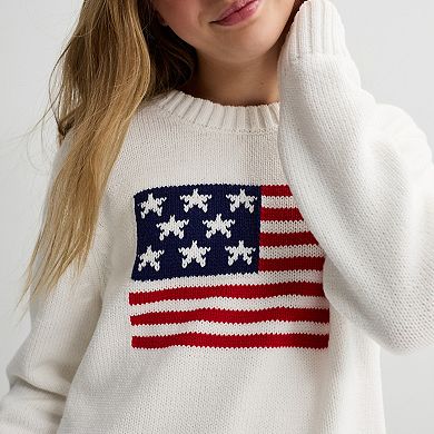 Girls 6-16 SO® American Flag Sweater