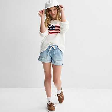 Girls 6-16 SO® American Flag Sweater