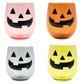Celebrate Together™ Halloween 4 pc Jack O' Lantern Stemless Wine Glass Set