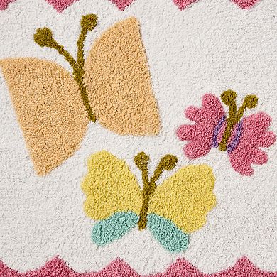 Hallmark Multi Spring Butterfly Cotton Rich Bath Mat