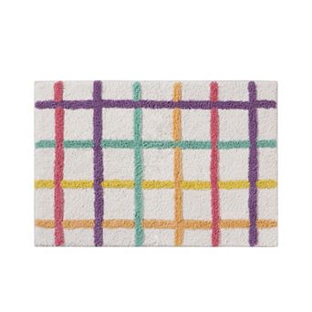 Hallmark Chromatic Grid Cotton Rich Bath Mat