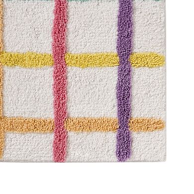 Hallmark Chromatic Grid Cotton Rich Bath Mat