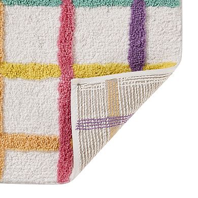 Hallmark Chromatic Grid Cotton Rich Bath Mat