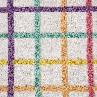 Hallmark Chromatic Grid Cotton Rich Bath Mat