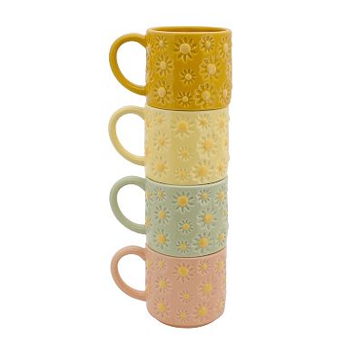 Celebrate Together™ Fall 4-Piece Daisy Stacking Mug Set