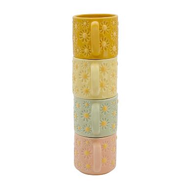 Celebrate Together™ Fall 4-Piece Daisy Stacking Mug Set