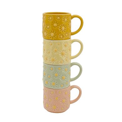 Celebrate Together™ Fall 4-Piece Daisy Stacking Mug Set