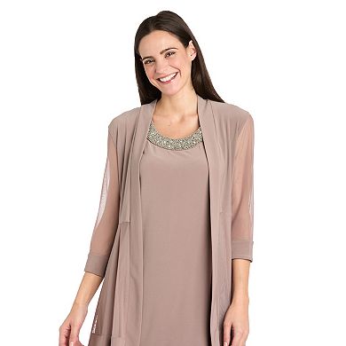 Women's R&M Richards Sheer Sleeve Tiered Dress