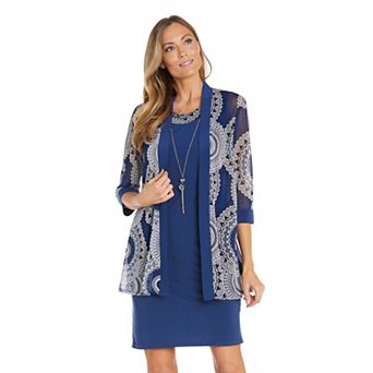 Women's R&M Richards Puff Print Swing Jacket Dress