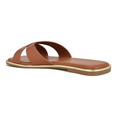 Nine West Edeny Women's Slip-On Criss-Cross Flat Sandals