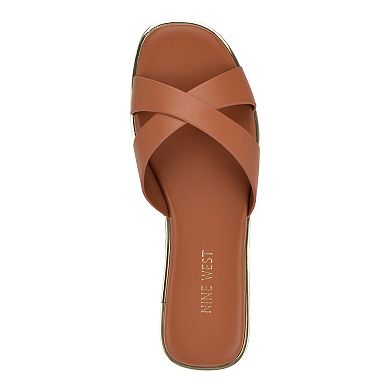 Nine West Edeny Women's Slip-On Criss-Cross Flat Sandals