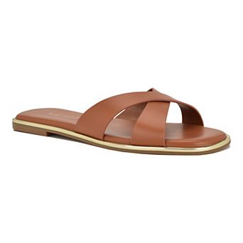 Nine West Edeny Women's Slip-On Criss-Cross Flat Sandals
