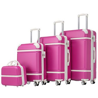 Hardshell 4 pc 20+24+28 in Luggages and Cosmetic Case Spinner Suitcase with TSA Lock Lightweight