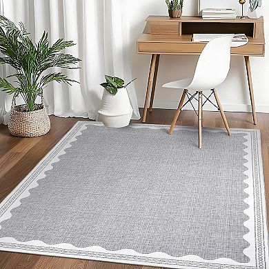 Modern Minimalist Solid Color Washable Rug for Living Room Non Slip Low Pile Soft Rug for Bedroom