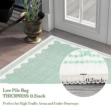 Modern Minimalist Solid Color Washable Rug for Living Room Non Slip Low Pile Soft Rug for Bedroom