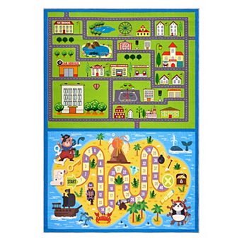 Modern Machine Washable Area Rug for Playroom Non Slip Non Shedding Low Pile Soft Rug for Nursery