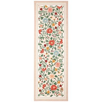 Modern Floral Pastoral Washable Area Rug Ultra Thin Non Slip Low Pile Rug for Bedroom Living Room