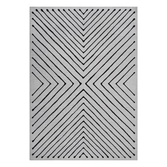 Modern Geometric Area Rug for Living Room Non Slip Ultra Thin Machine Washable Mat for Bedroom