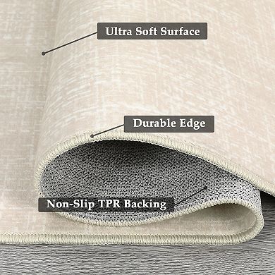 Modern Minimalist Style Area Rug Low Pile Non Slip Washable Soft Floor Rug for Hallway Bedroom