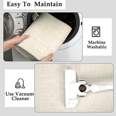Modern Minimalist Style Area Rug Low Pile Non Slip Washable Soft Floor Rug for Hallway Bedroom