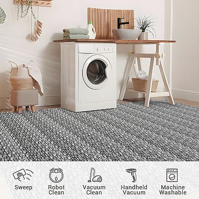 Modern Braided Machine Washable Non Slip Low Pile Soft Area Rug for ...