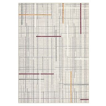 Modern Machine Washable Geometric Area Rug Low Pile Non Slip Carpet for Living Room Bedroom Bathroom