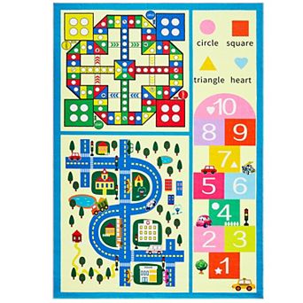 Modern Area Rug Wisdom Park Machine Washable Non Slip Non Shedding Soft Play Mat for Kid's Room