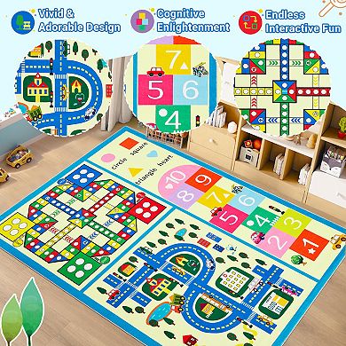 Modern Area Rug Wisdom Park Machine Washable Non Slip Non Shedding Soft Play Mat for Kid's Room