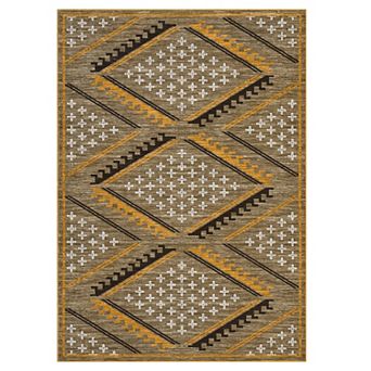 Modern Geometric Area Rug Machine Washable Non Slip Non Shedding Low Pile Rug for Kitchen Bedroom