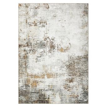 Modern Machine Washable Abstract Area Rug Non Slip Non Shedding Foldable Rug for Bedroom Dining Room