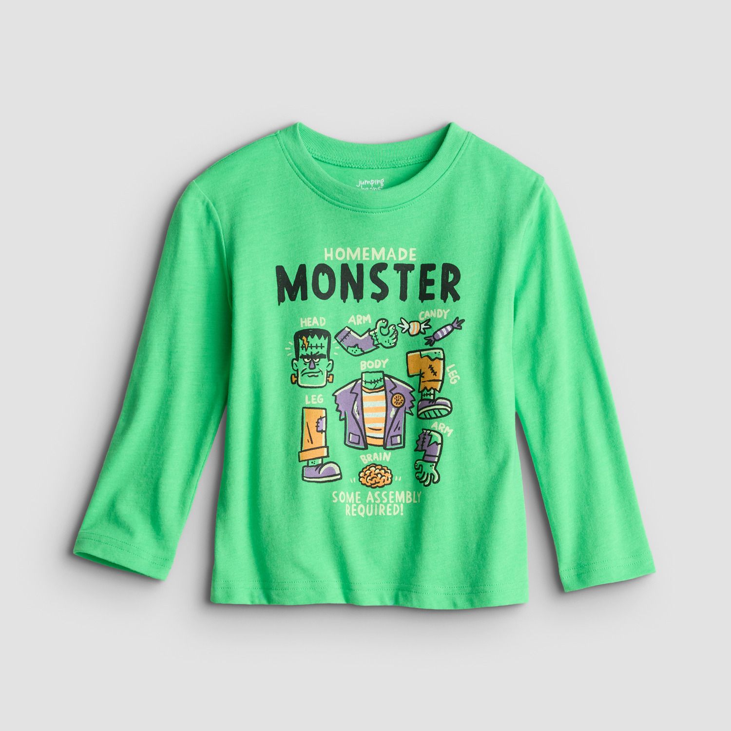 Футболка Jumping Beans® Halloween Long Sleeve Graphic Tee для малышей, цвет: Зелёный