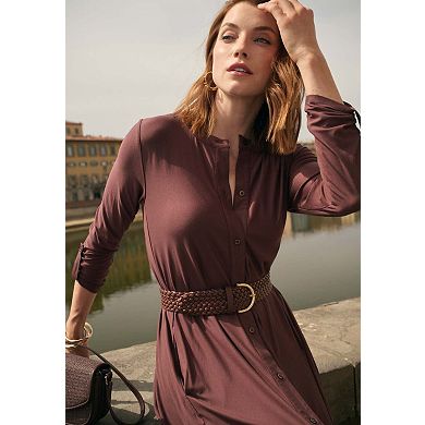 Jessica London Women's Plus Size ¬æ Sleeve A-Line Shirt Dress