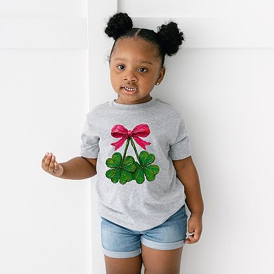 Clover Cherries Paint - Toddler Short Sleeve Graphic T-Shirt