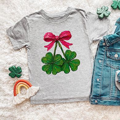 Clover Cherries Paint - Toddler Short Sleeve Graphic T-Shirt