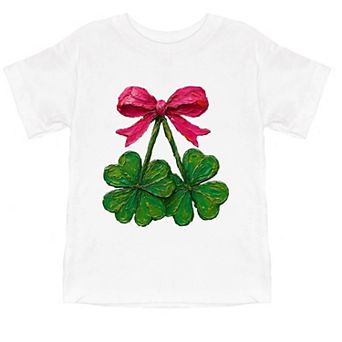 Clover Cherries Paint - Toddler Short Sleeve Graphic T-Shirt