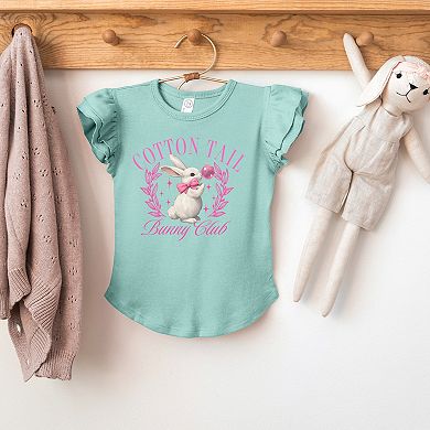 Cotton Tail Bunny Club Bubblegum - Flutter Sleeve Graphic T-Shirt