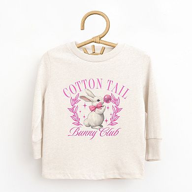 Cotton Tail Bunny Club Bubblegum - Toddler Long Sleeve Graphic Tee