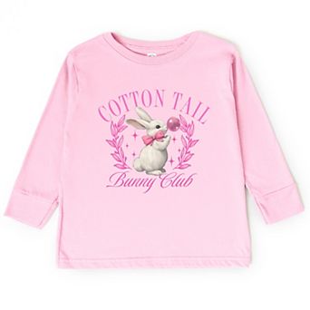 Cotton Tail Bunny Club Bubblegum - Toddler Long Sleeve Graphic Tee