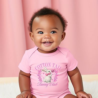 Cotton Tail Bunny Club Bubblegum - Baby Short Sleeve Graphic Bodysuit